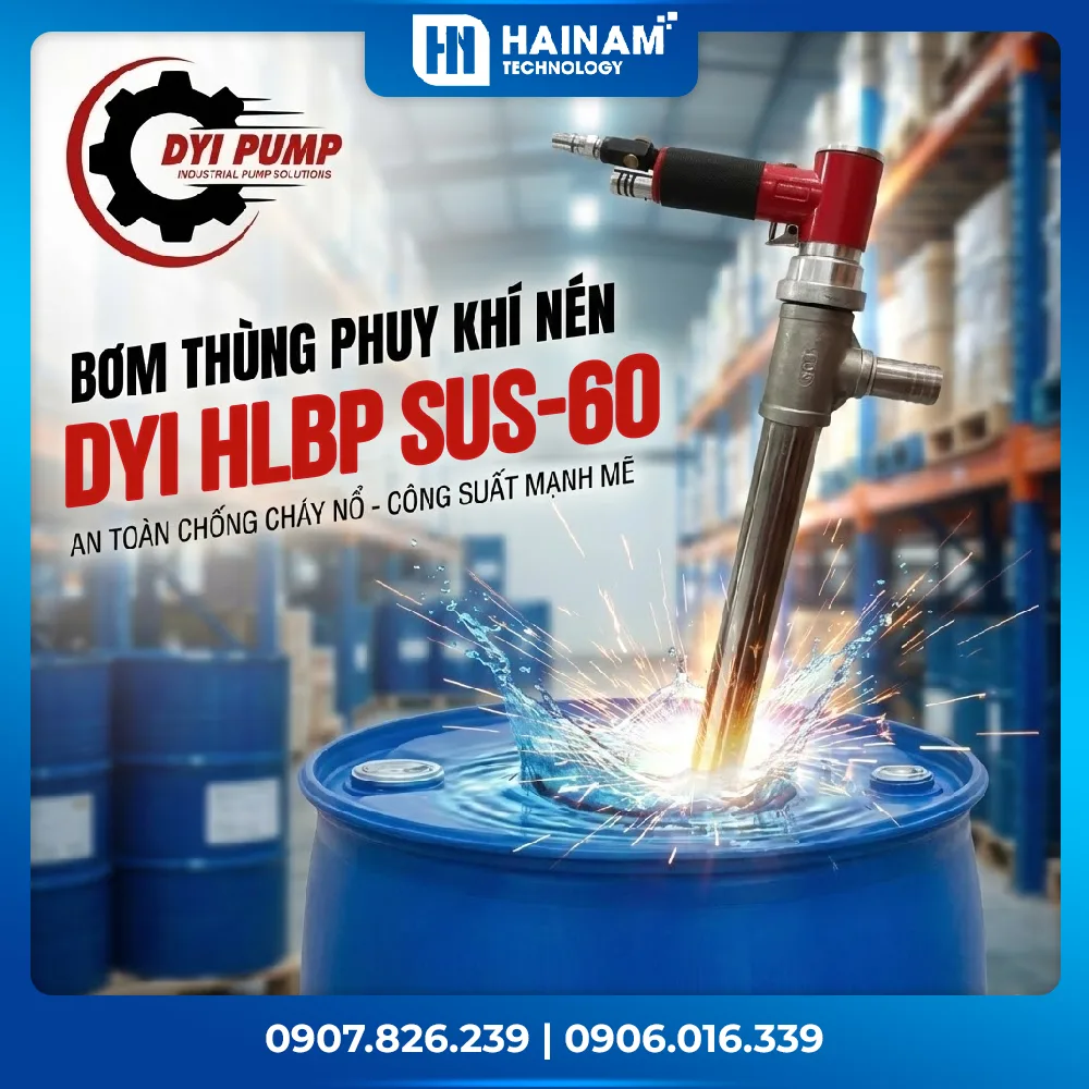 bơm thùng phuy khí nén dyi hlbp sus-60