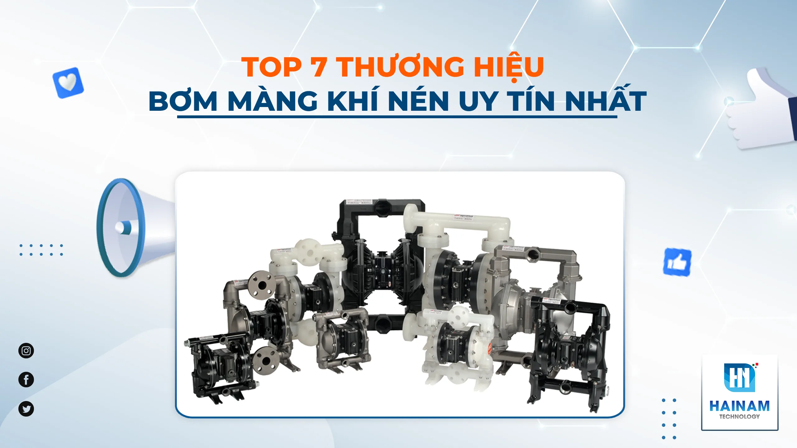 Top 07 thương hiệu máy bơm màng khí nén nổi tiếng nhất hiện nay