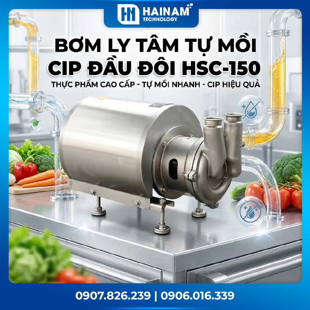 Bơm ly Tâm Tự Mồi CIP Đầu Đôi HSC-150