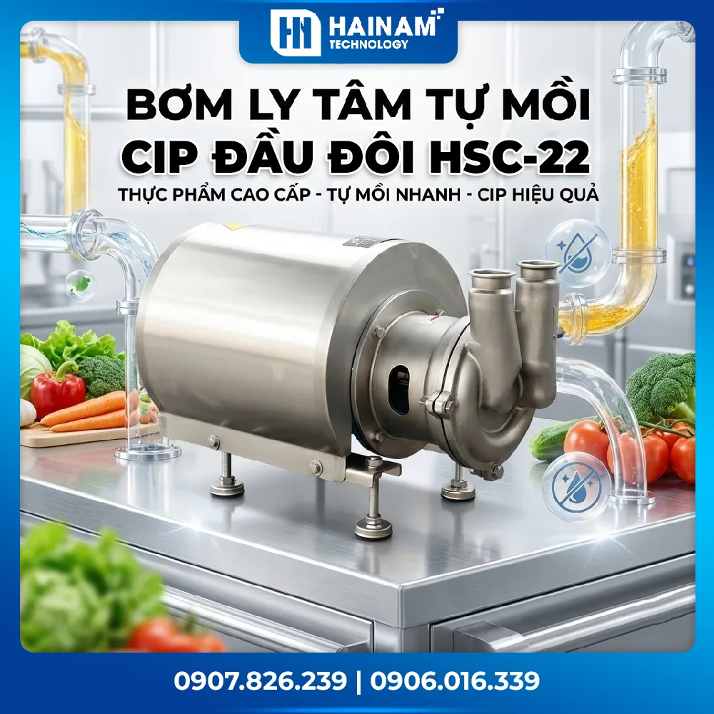 Bơm ly Tâm Tự Mồi CIP Đầu Đôi HSC-22