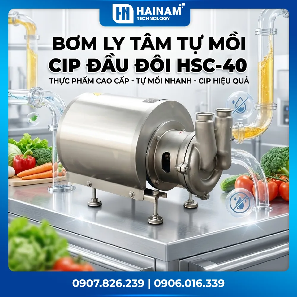 Bơm ly Tâm Tự Mồi CIP Đầu Đôi HSC-40