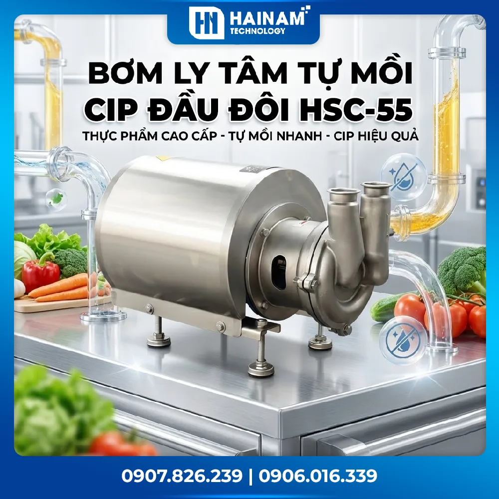 Bơm ly Tâm Tự Mồi CIP Đầu Đôi HSC-55