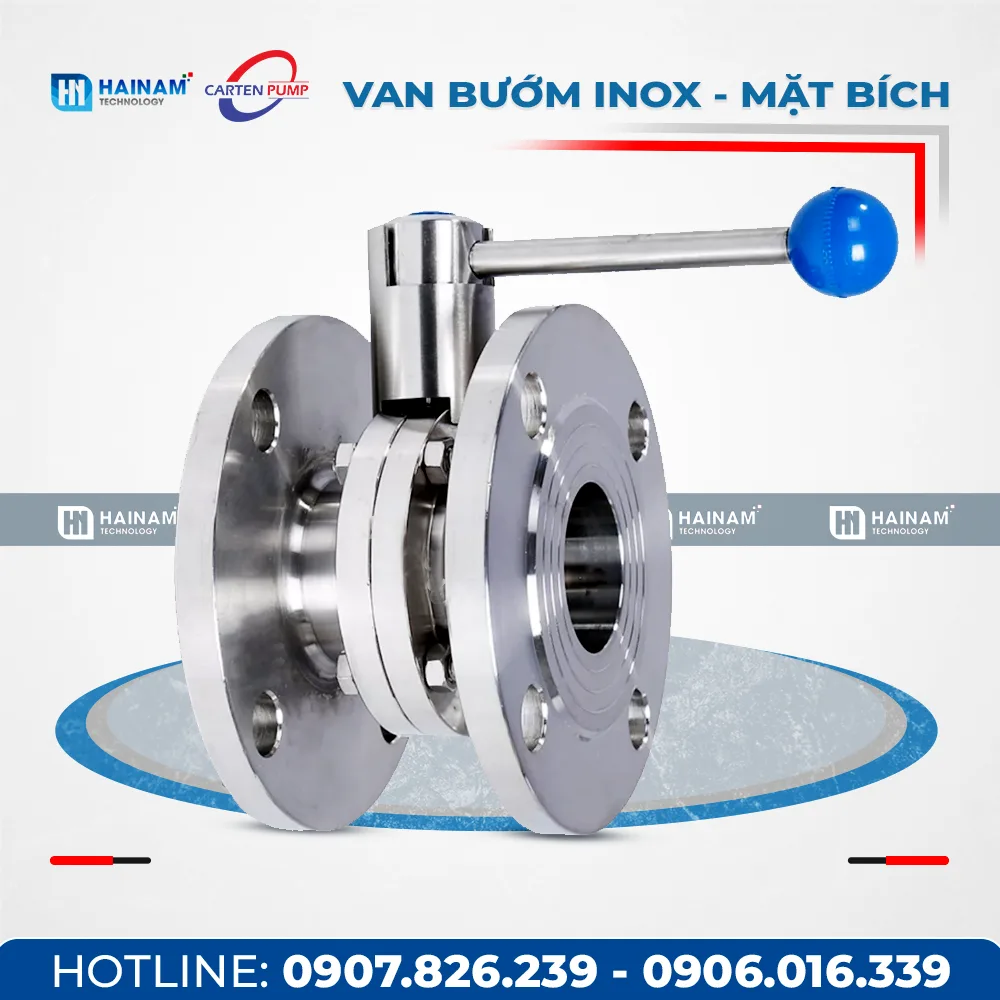 Van bướm Inox vi sinh mặt bích