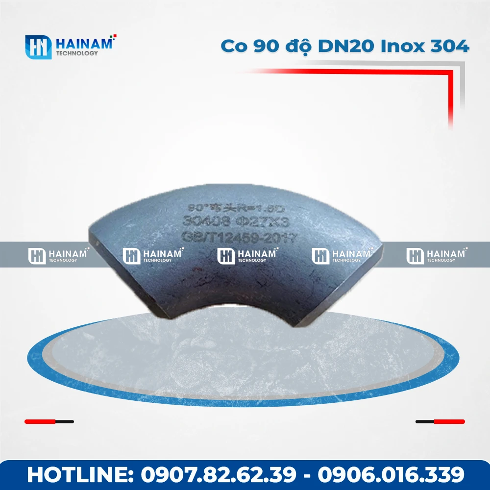 Co 90 độ DN20 Inox 304 kết nối 2 đầu hàn