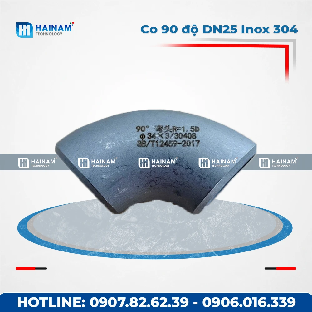 Co 90 độ DN25 Inox 304 kết nối 2 đầu hàn