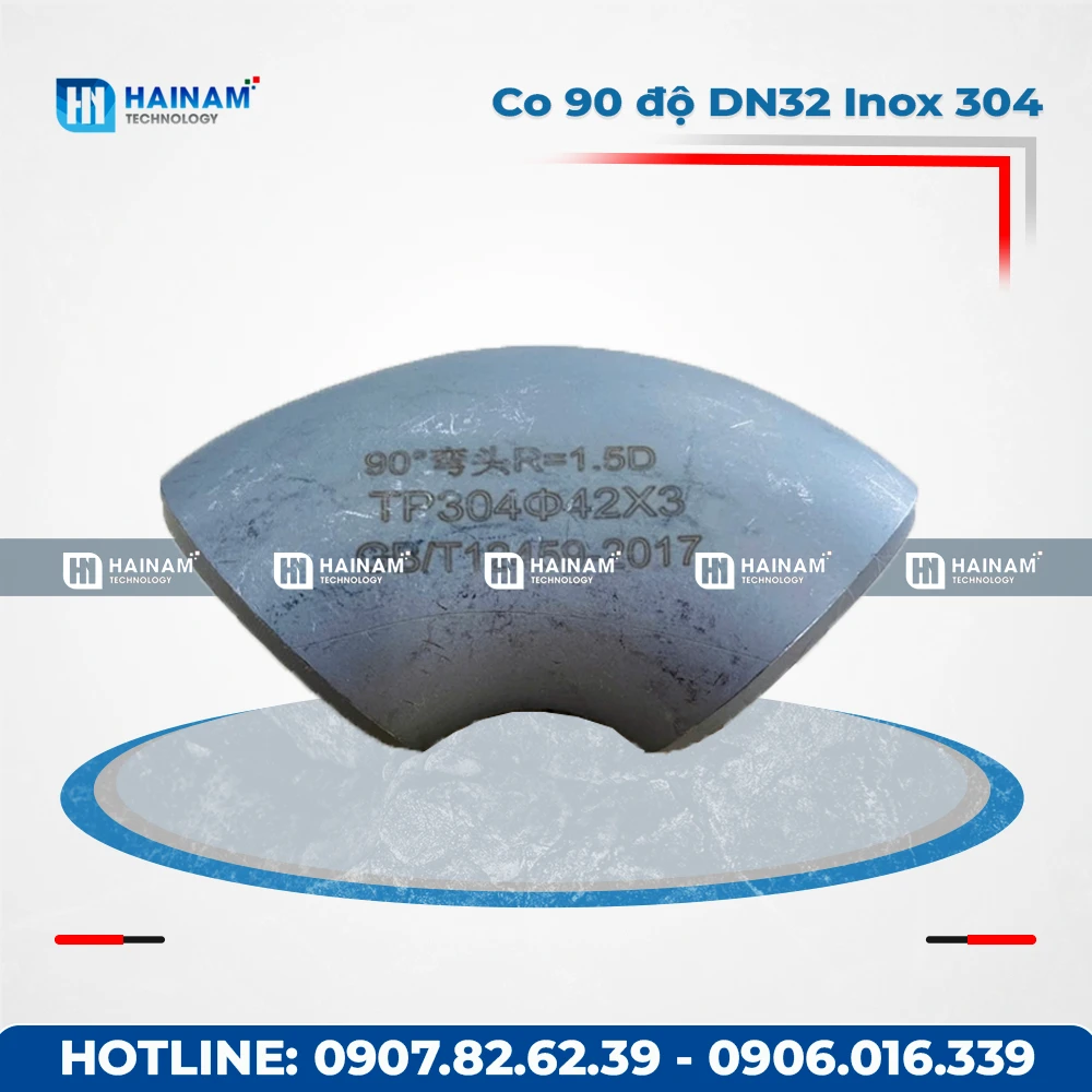 Co 90 độ DN32 Inox 304 kết nối 2 đầu hàn