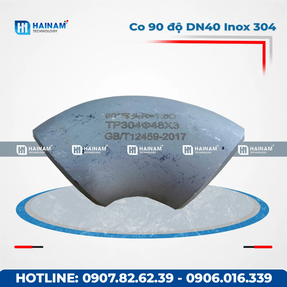 Co 90 độ DN40 Inox 304 kết nối 2 đầu hàn