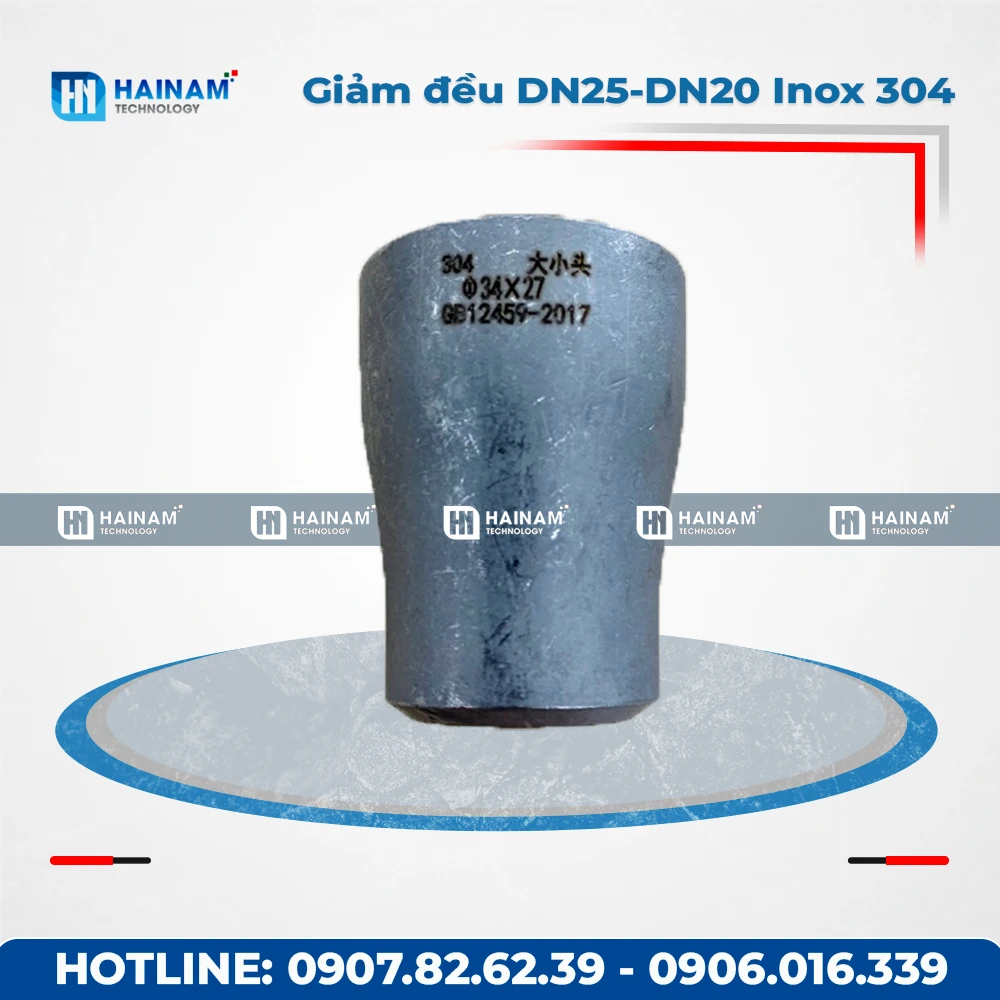 Giảm đều DN25-DN20 Inox 304 kết nối 2 đầu hàn