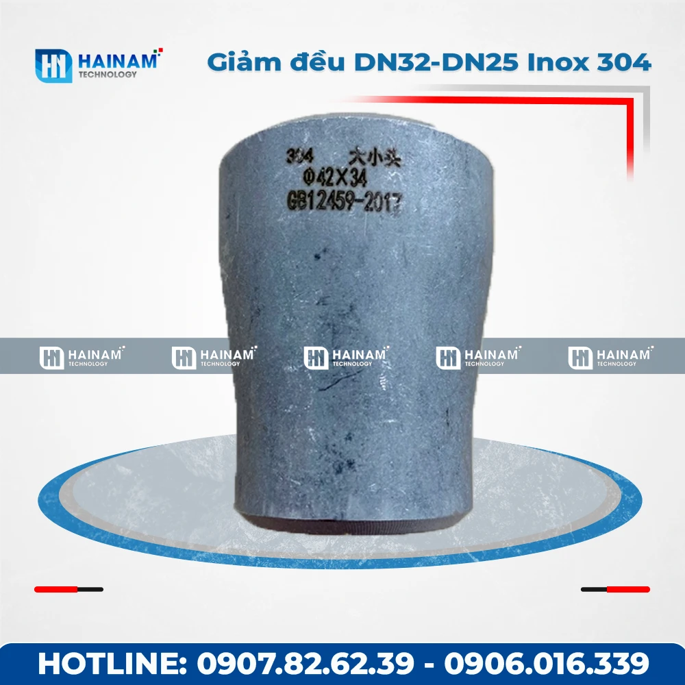 Giảm đều DN32-DN25 Inox 304 kết nối 2 đầu hàn