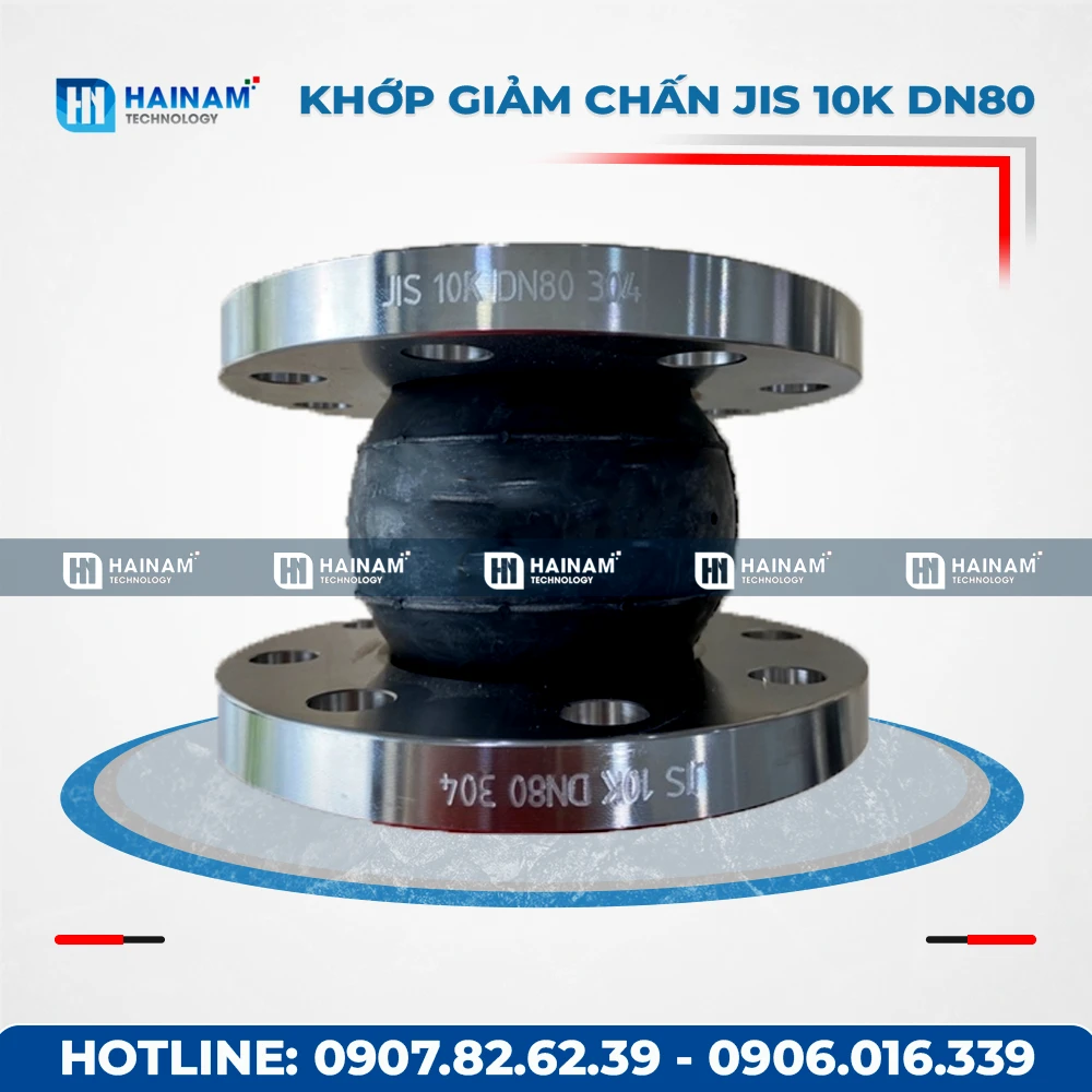 Khớp nối giảm chấn 2 đầu mặt bích JIS 10K DN80