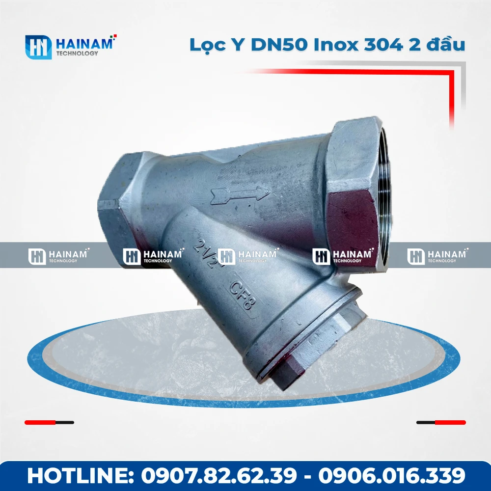 Lọc Y DN65 Inox 304 2 đầu ren trong