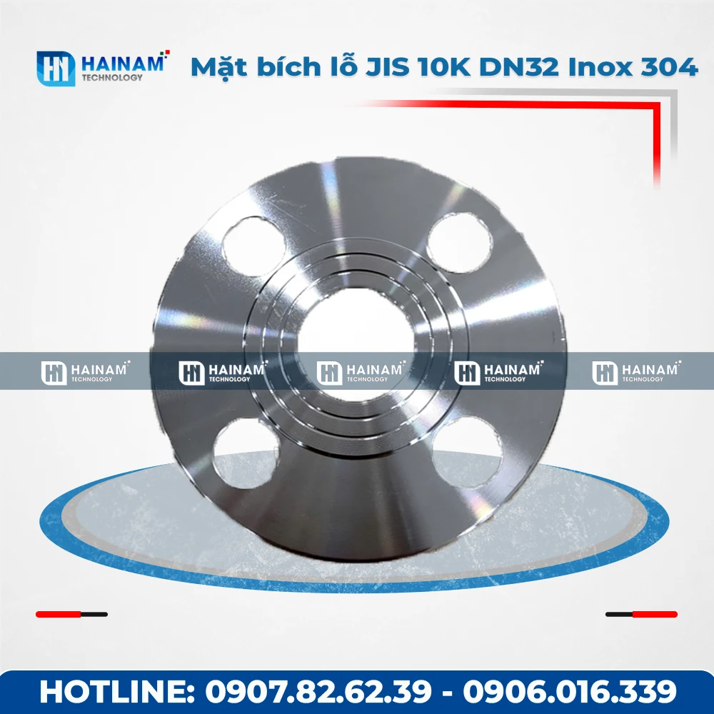 Mặt bích lỗ JIS 10K DN32 Inox 304