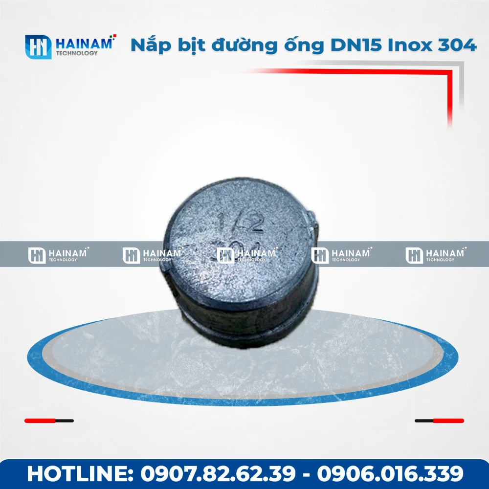 Nắp bịt đường ống DN15 Inox 304 ren trong