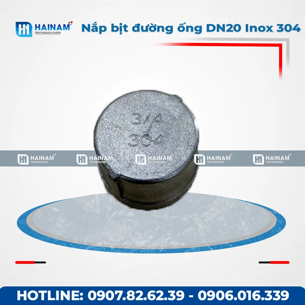 Nắp bịt đường ống DN20 Inox 304 ren trong