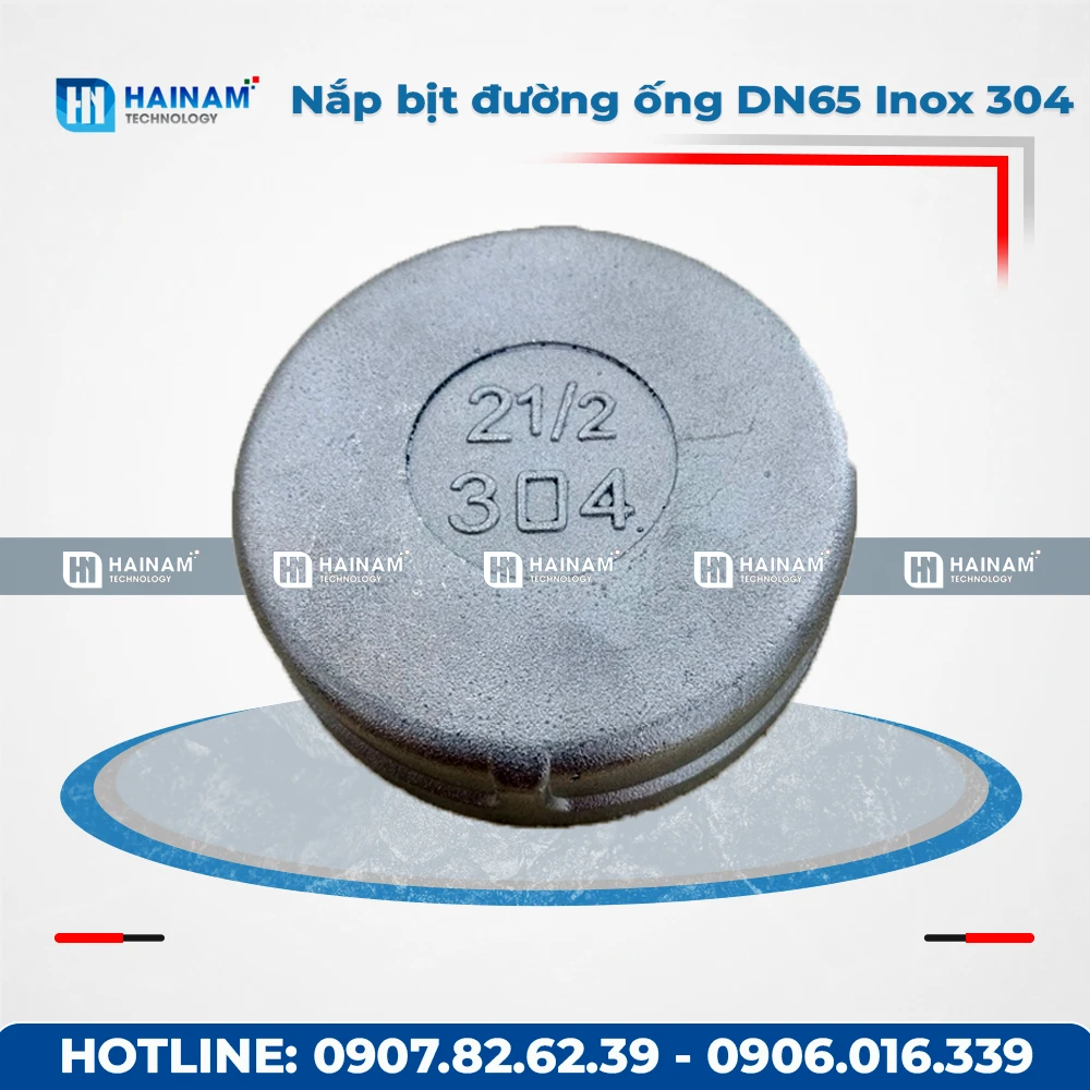Nắp bịt đường ống DN65 Inox 304 ren trong