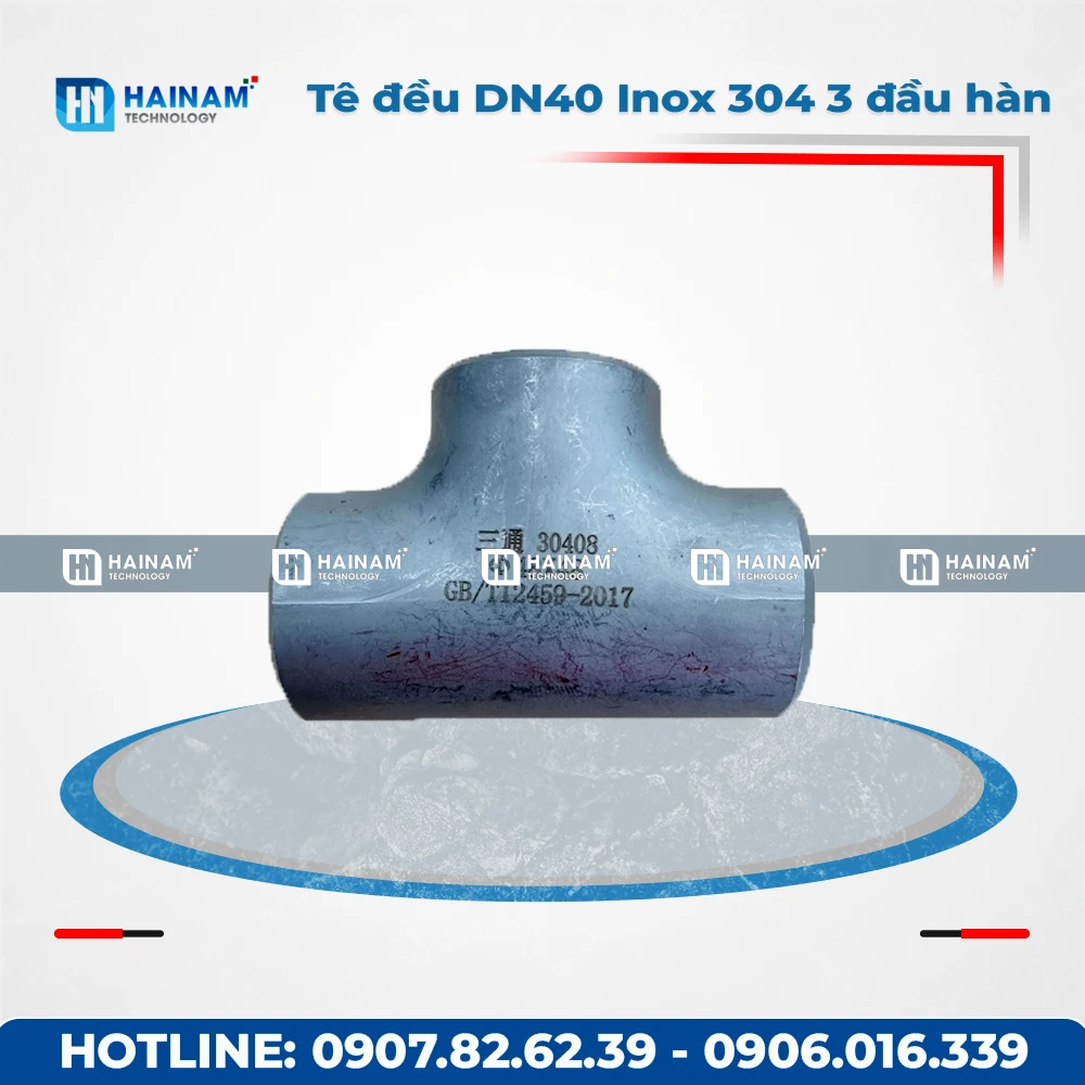 Tê đều DN40 Inox 304 Kết nối 3 đầu hàn