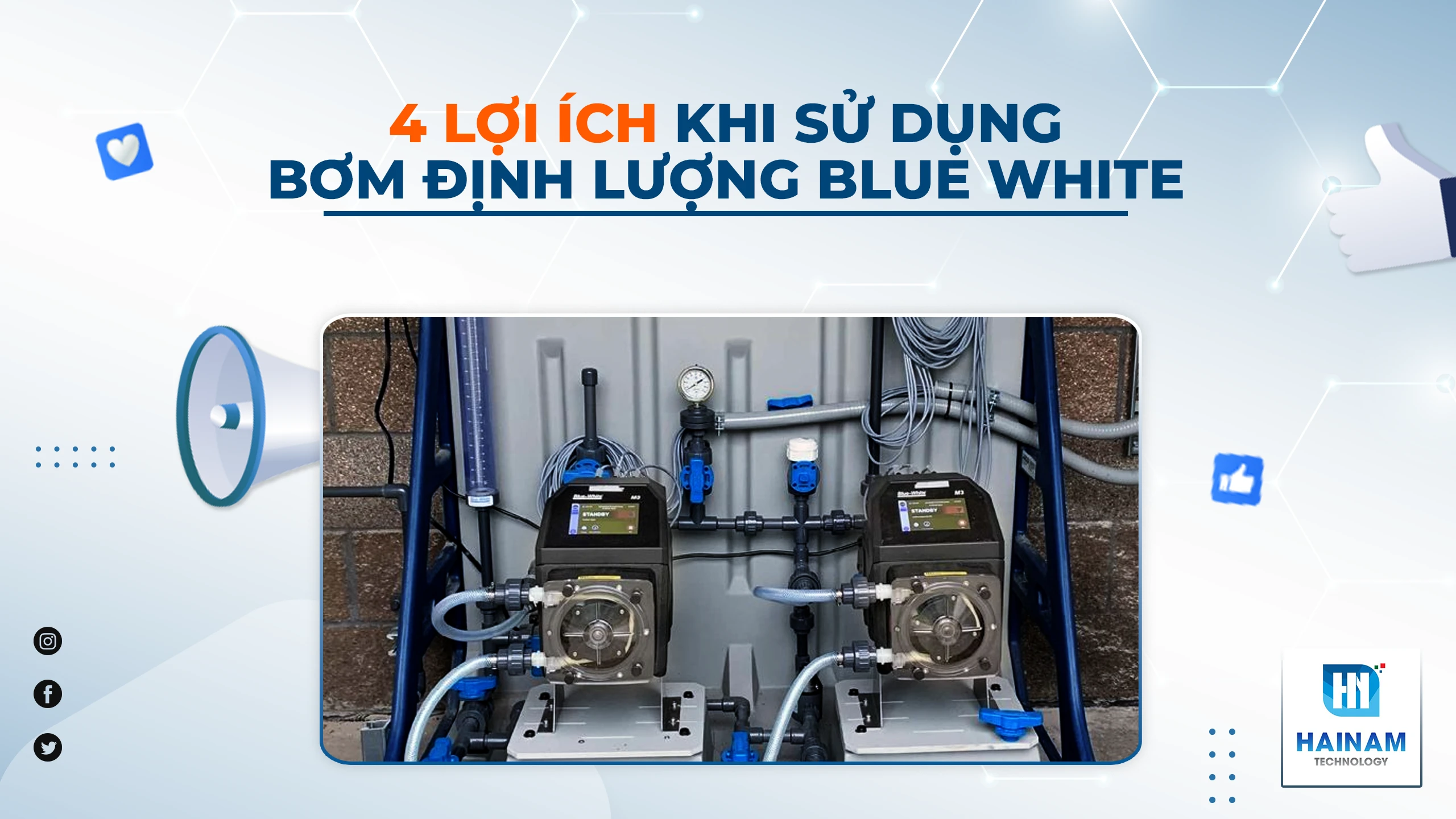 Ứng dụng thực tế của bơm định lượng Blue White trong ngành xử lý nước, hóa chất