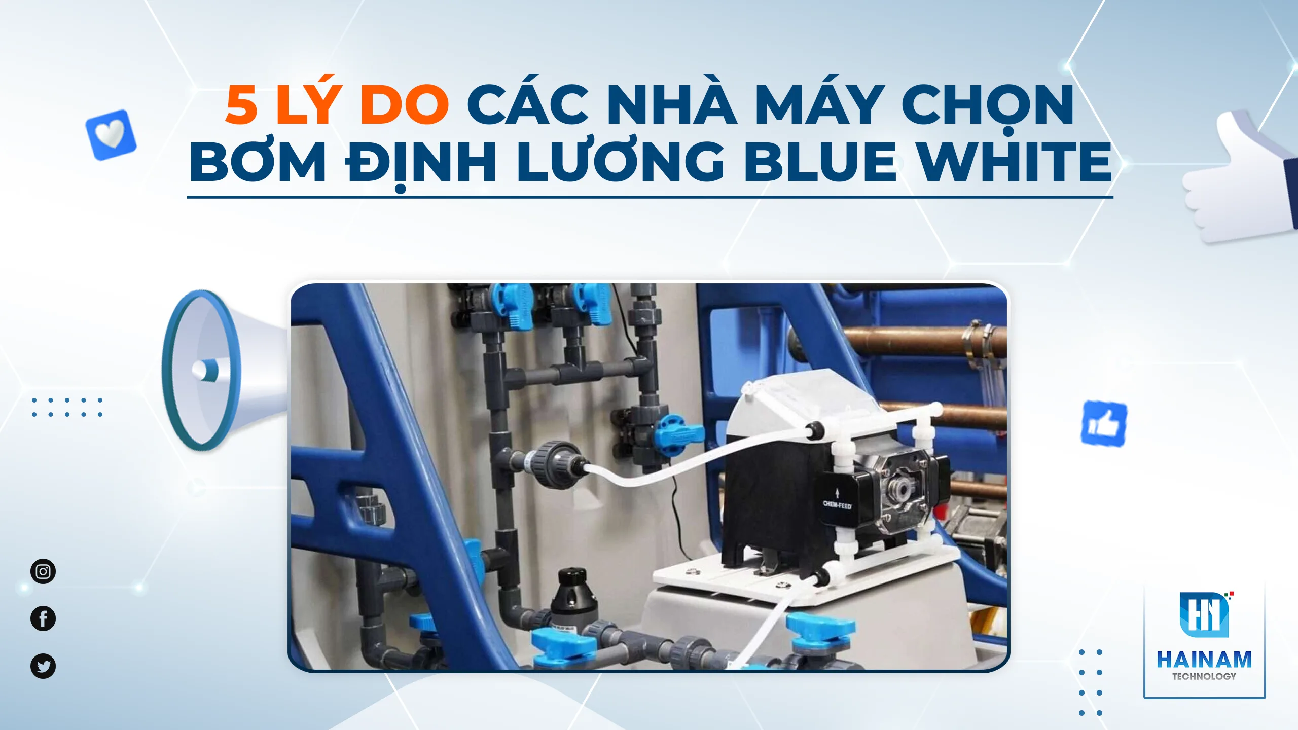 5 lý do khiến bơm định lượng Blue White được các nhà máy tin dùng