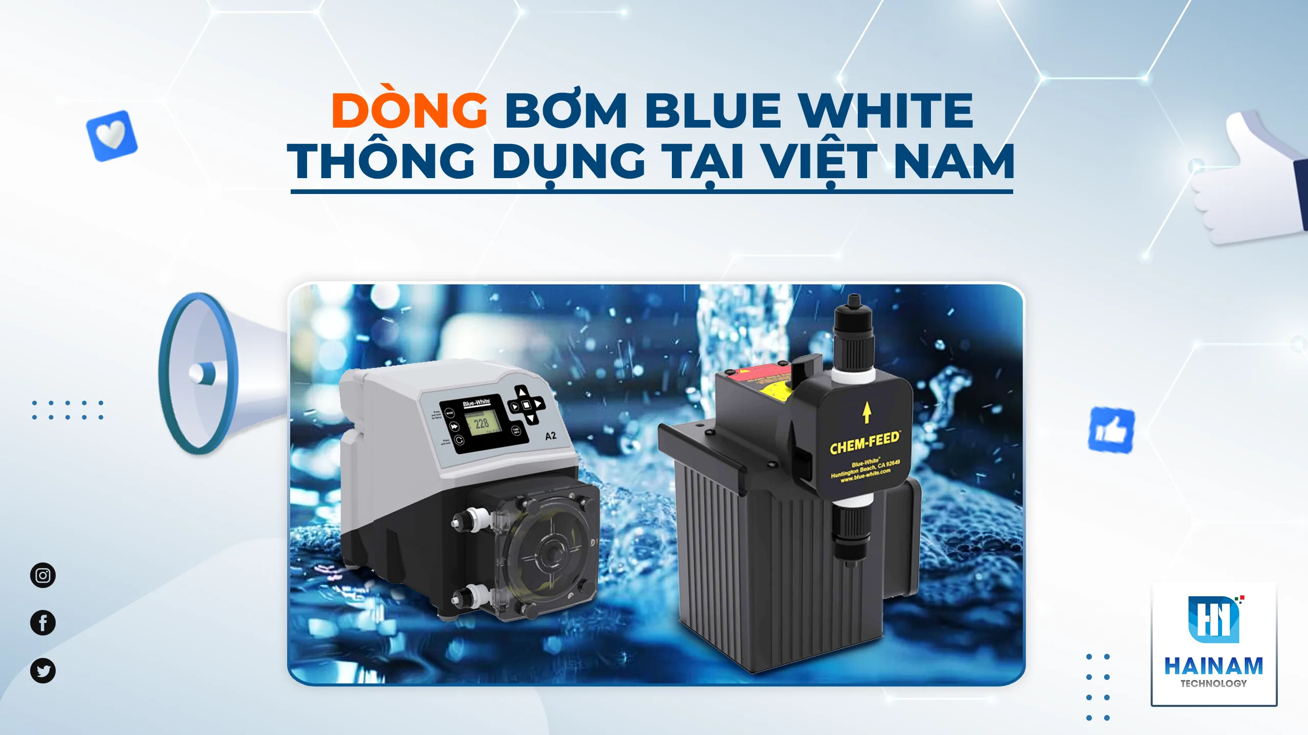 Dòng bơm định lượng Blue White phổ biến tại Việt Nam