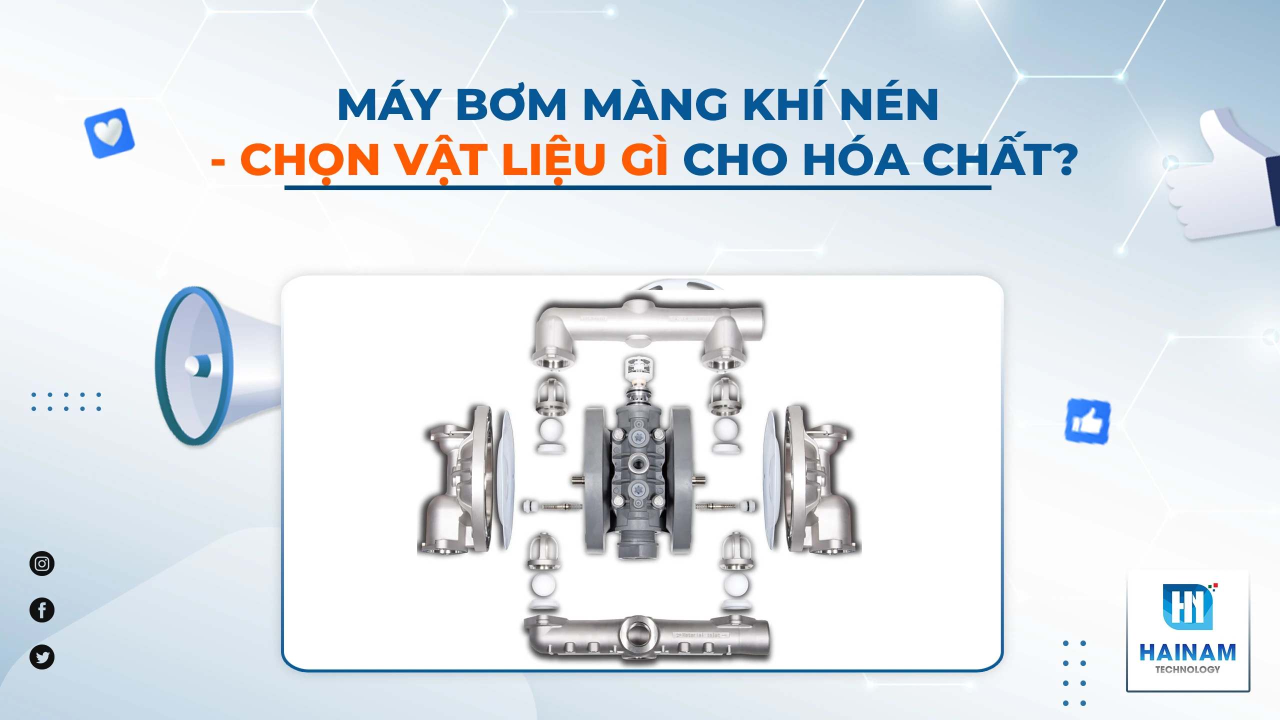 Máy bơm màng khí nén dùng cho hóa chất: Nên chọn vật liệu nào?