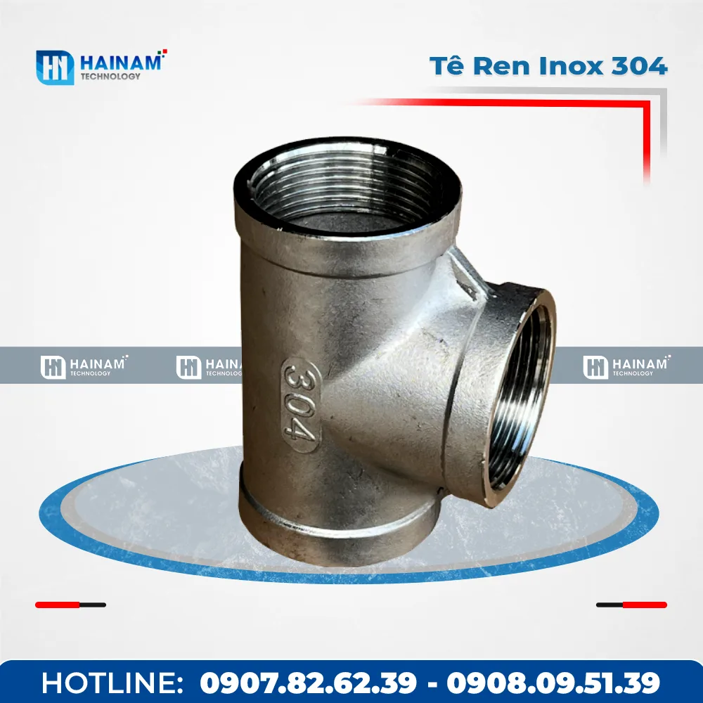 tê ren inox 304
