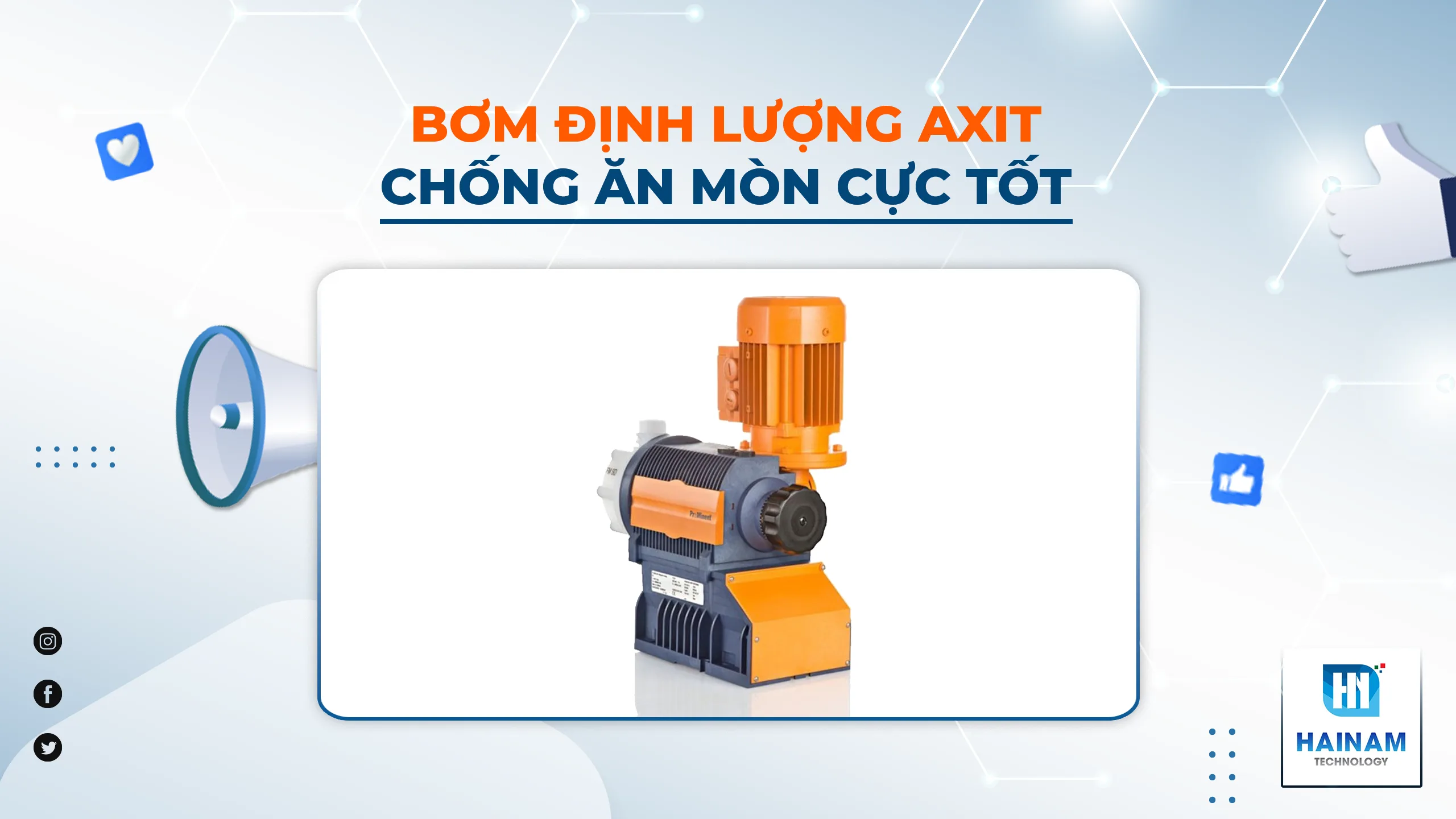 Bơm định lượng Axit chính hãng, chống ăn mòn cực tốt