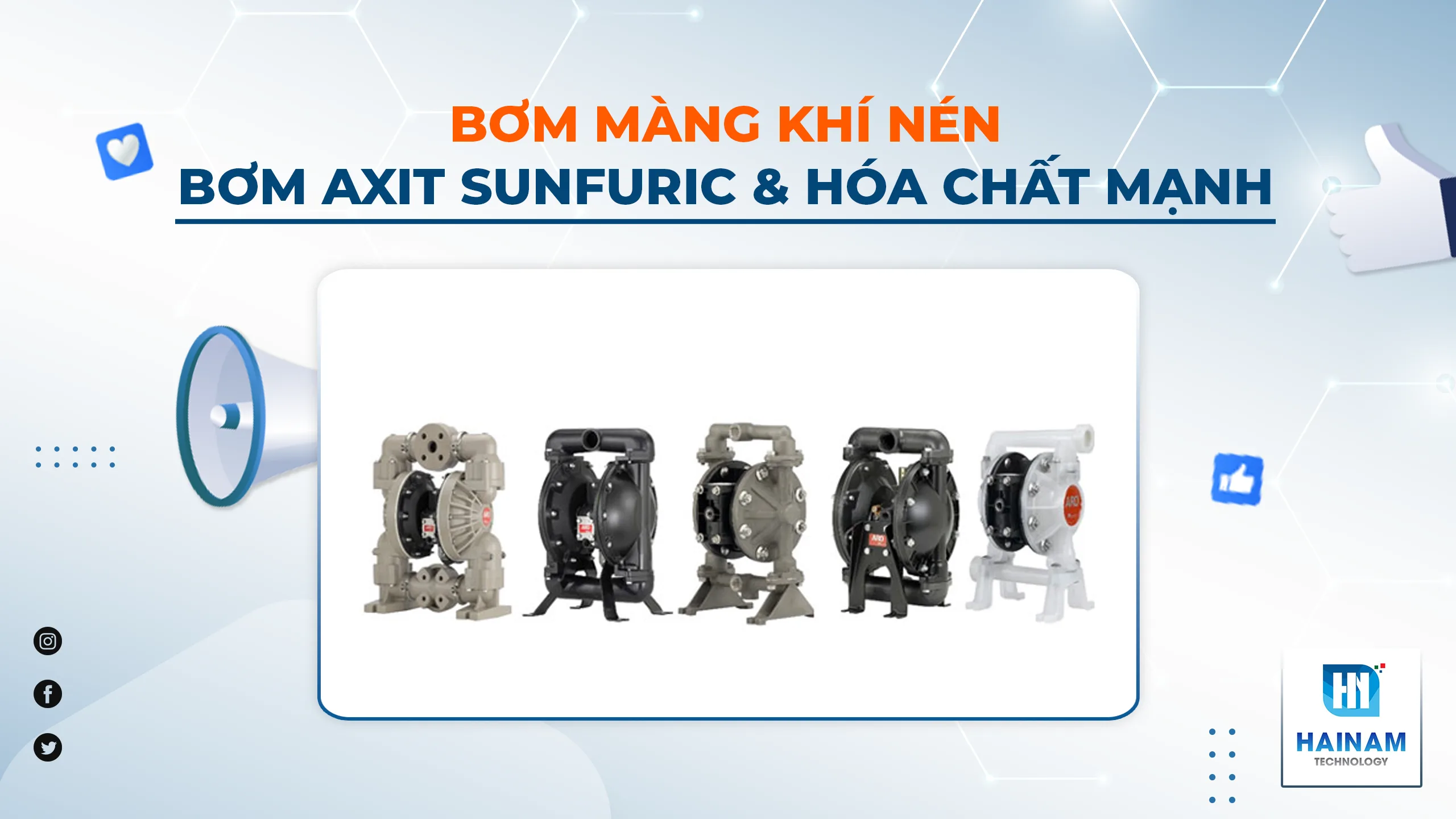 Bơm màng bơm Axit Sunfuric (H2SO4) và các axit mạnh