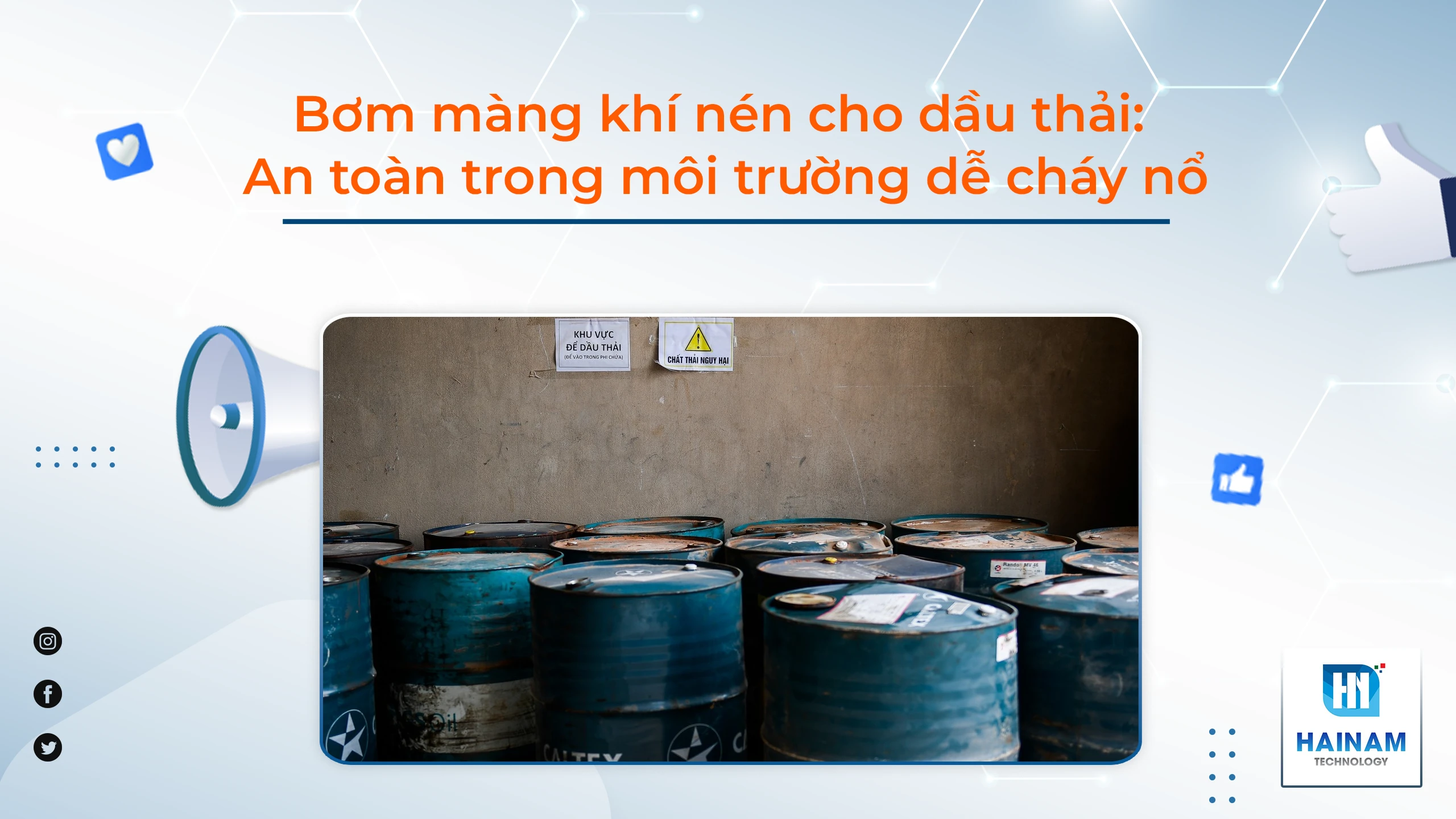Bơm màng khí nén cho dầu thải: An toàn trong môi trường dễ cháy nổ