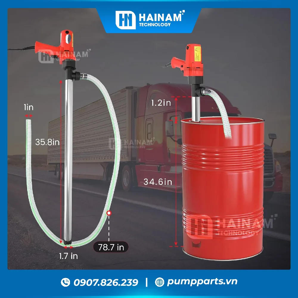 bơm thùng phuy chạy điện 220v