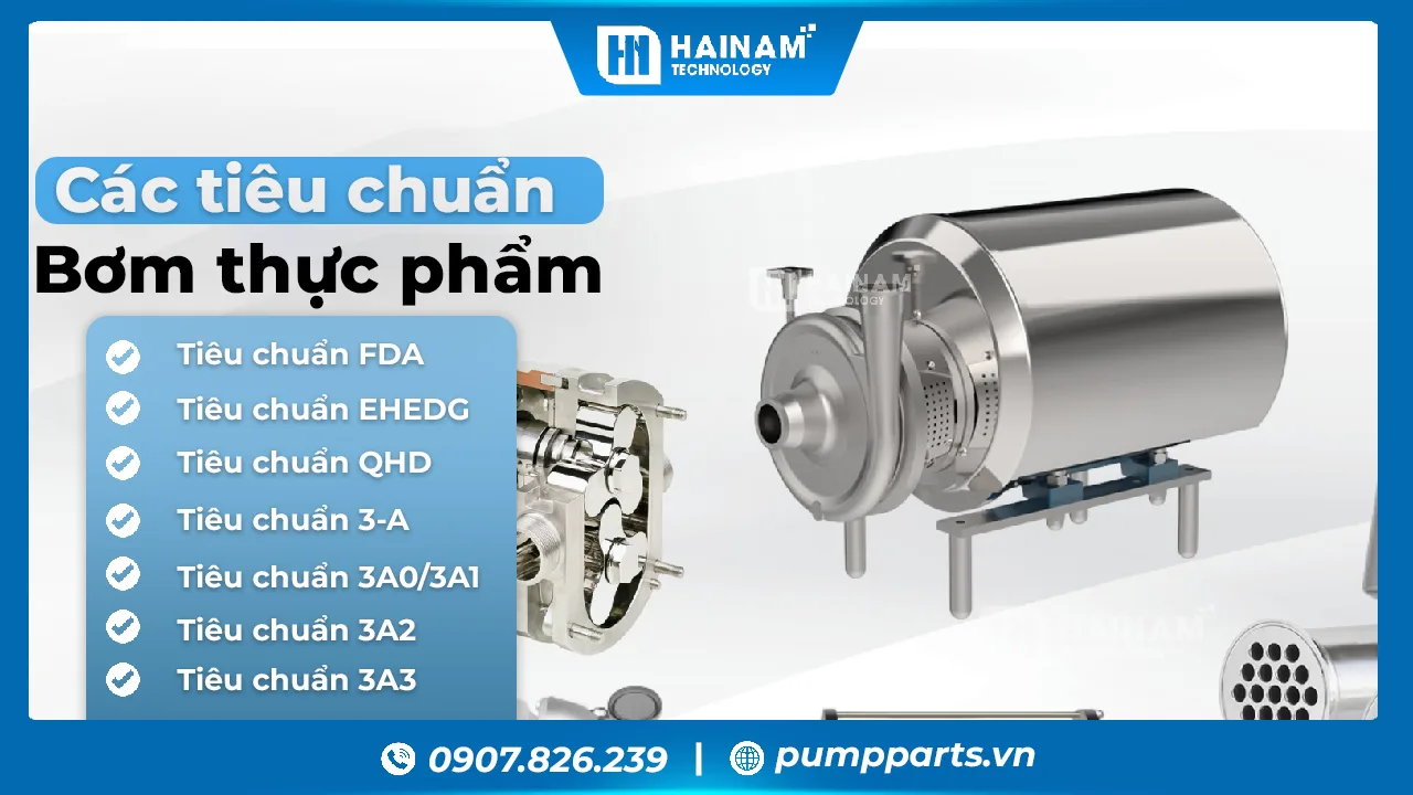 bơm thực phẩm công nghiệp chuẩn FDA, EHEDG