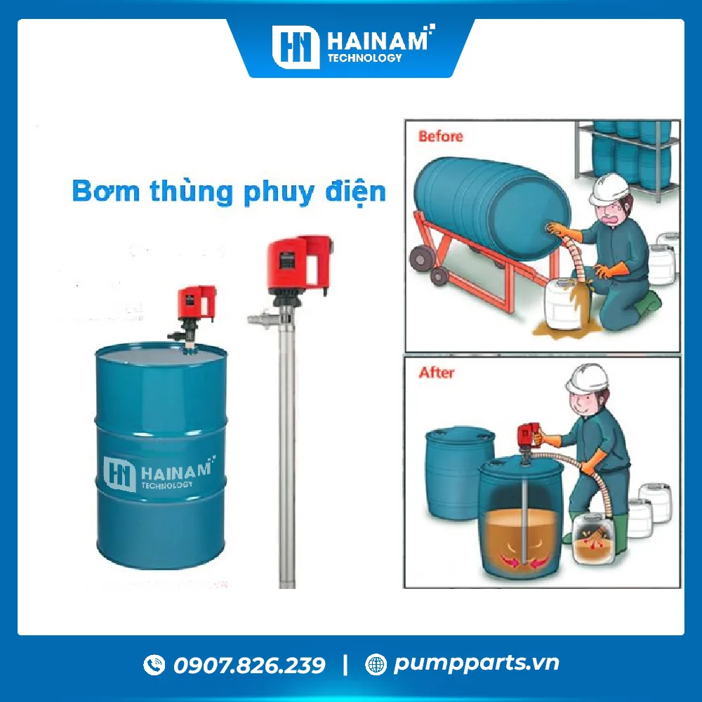 ưu điểm bơm thùng phuy chạy điện