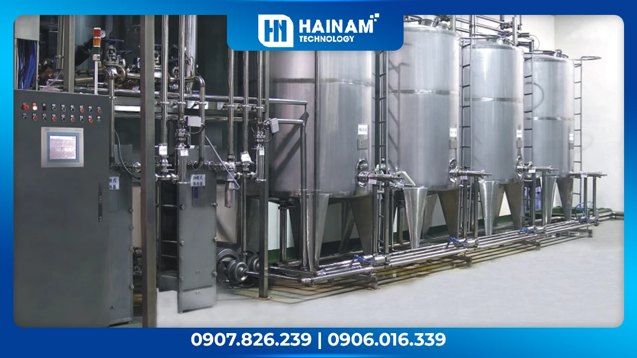 bơm ly tâm, bơm sữa chua lên bồn chứa