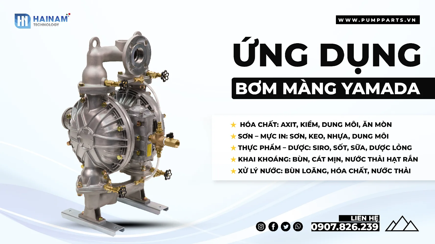 ứng dụng bơm màng yamada