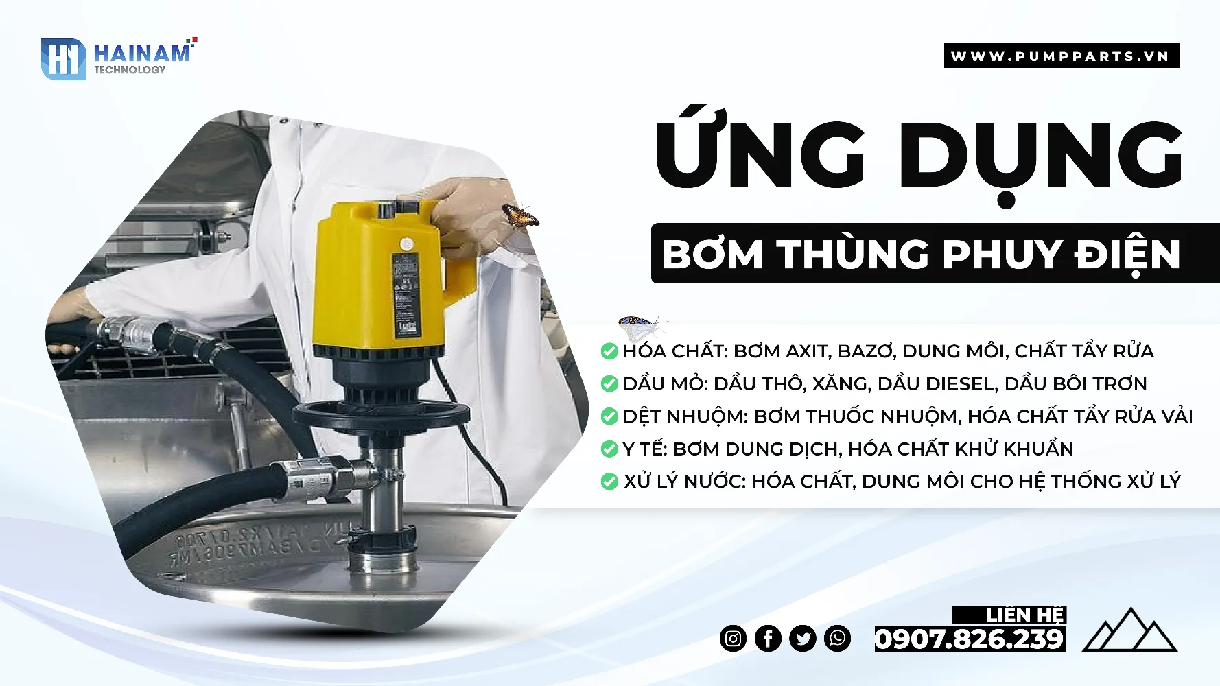 ứng dụng bơm thùng phuy điện