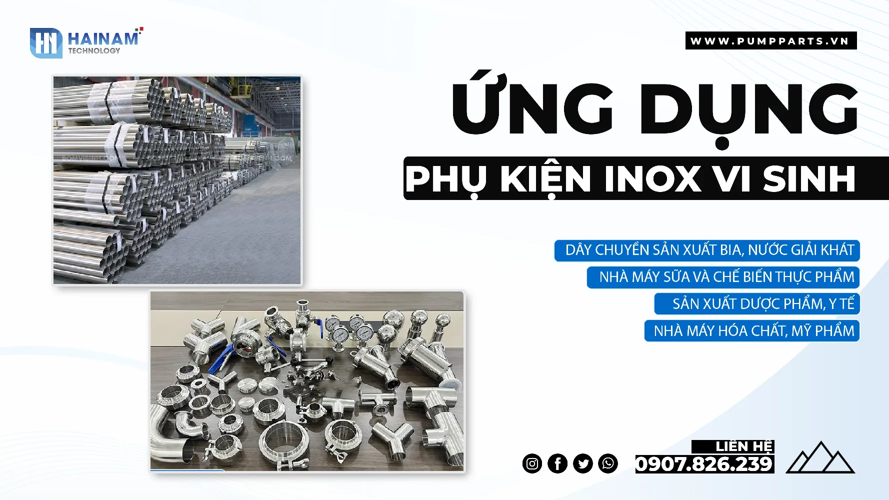 ứng dụng của phụ kiện inox vi sinh