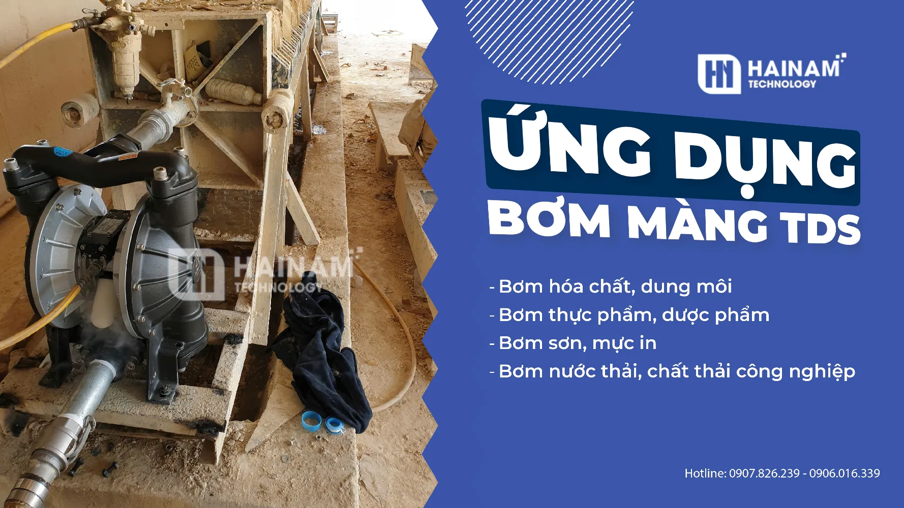 ứng dụng thực tế bơm màng tds