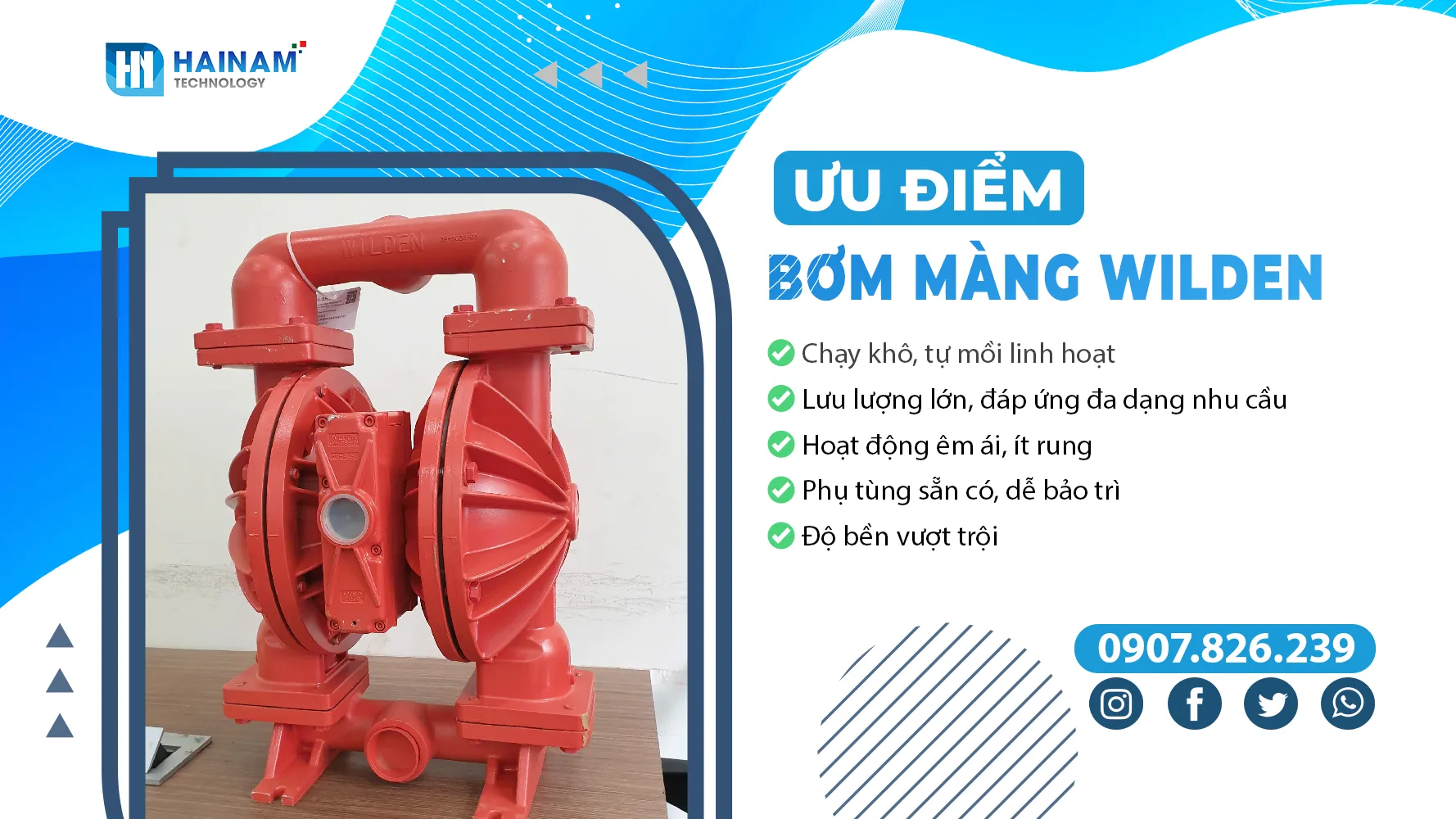 ưu điểm bơm màng wilden