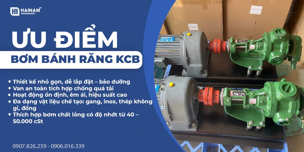 ưu điểm nổi bật bơm bánh răng kcb