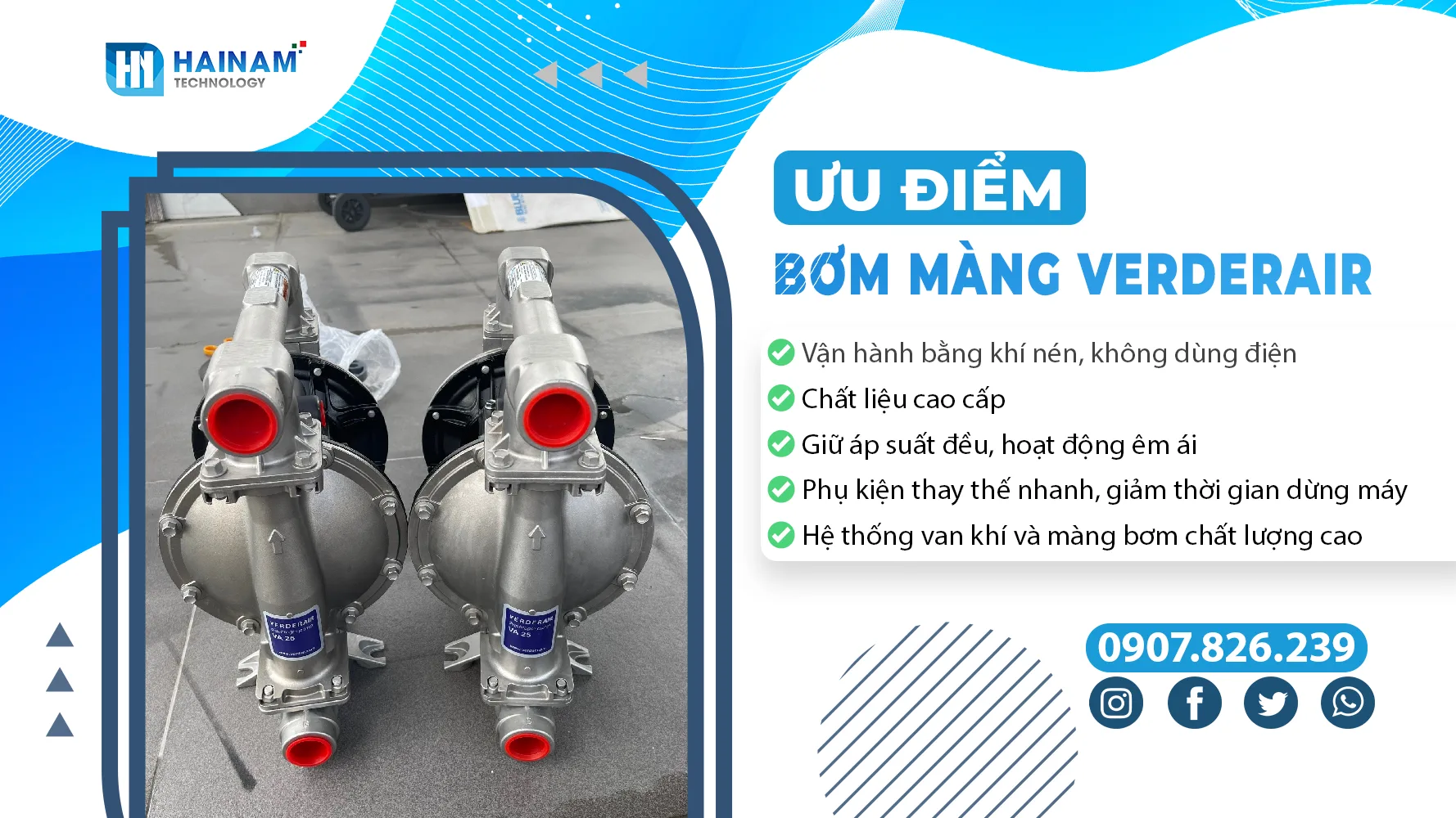 ưu điểm nổi bật bơm màng verderair