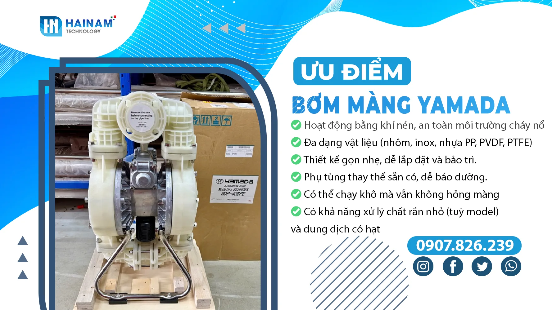 ưu điểm nổi trội bơm màng yamada