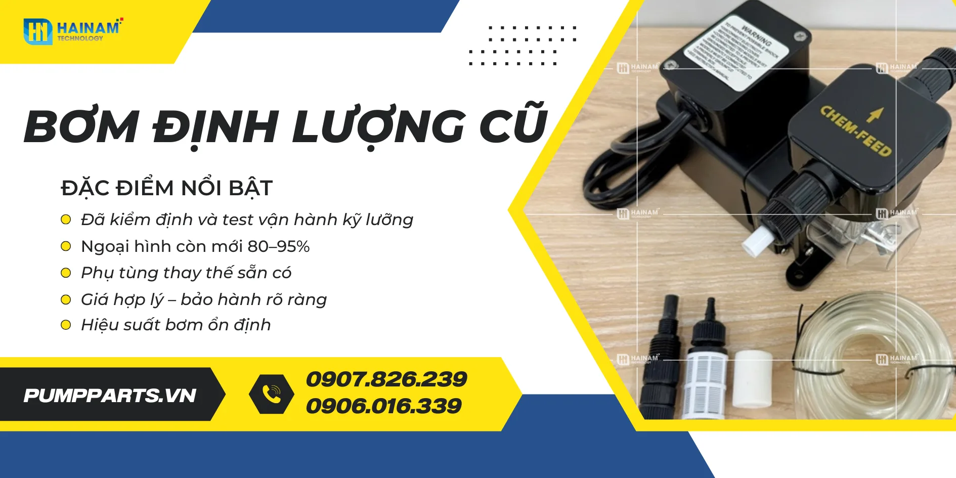 bán máy bơm định lượng cũ chính hãng, giá rẻ tại Hải Nam Pumps