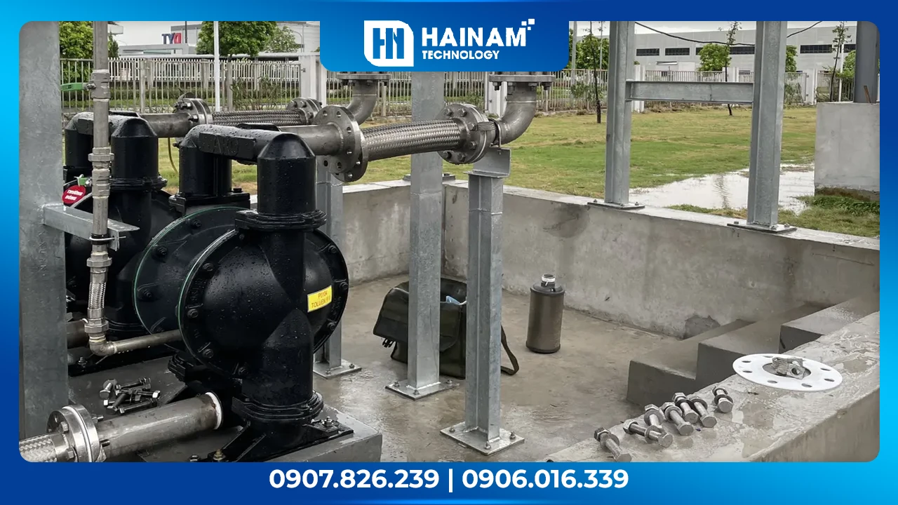 bơm màng khí nén bơm chất tẩy rửa công nghiệp