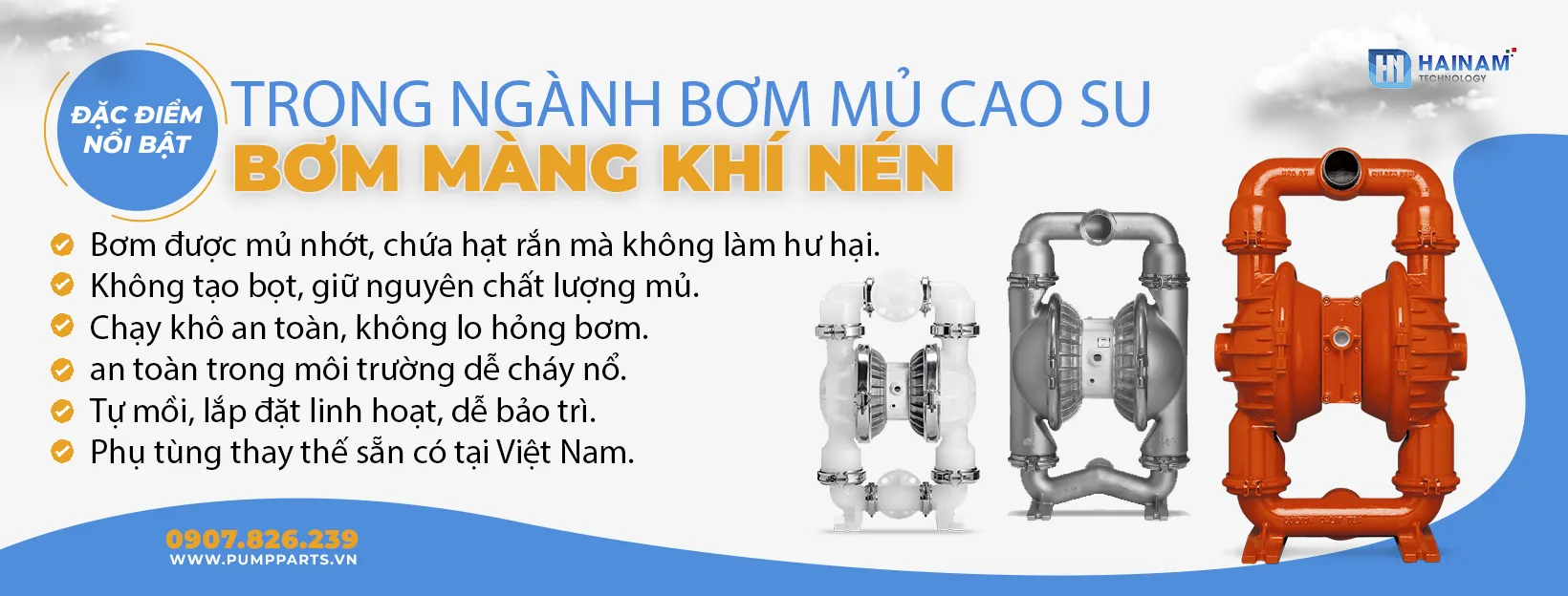 bơm màng khí nén bơm mủ cao su