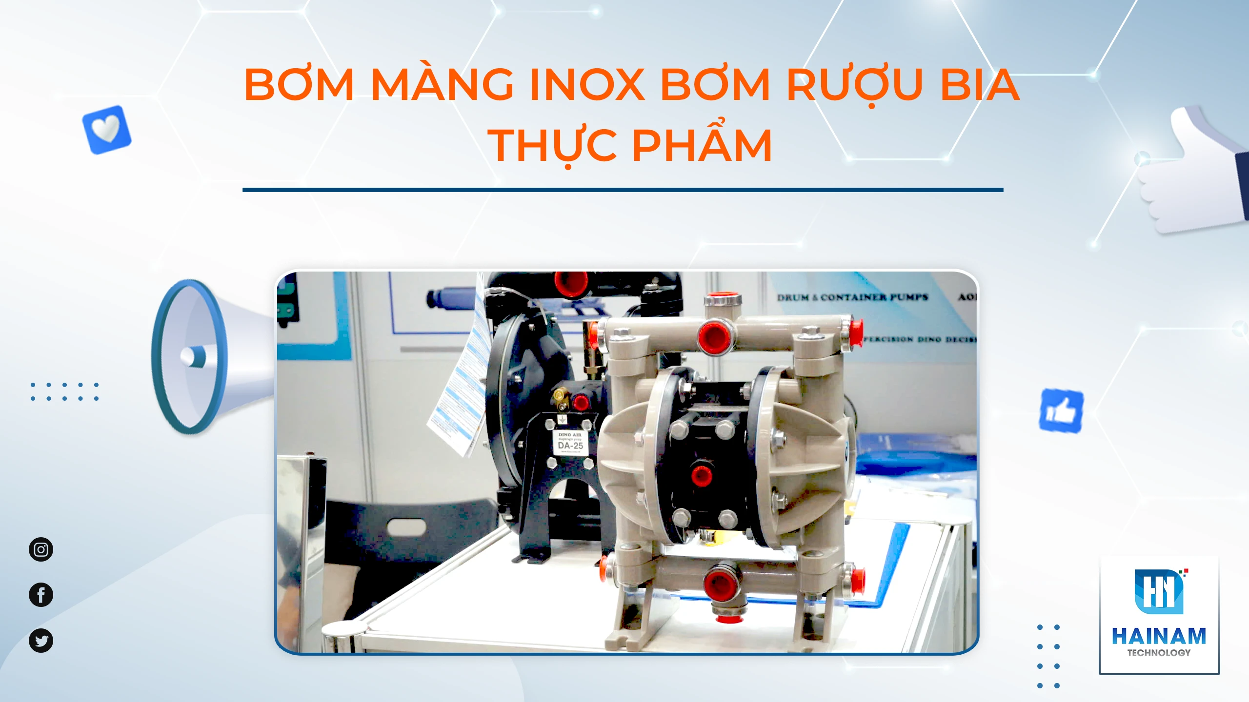 Bơm màng inox bơm rượu bia thực phẩm – Độ bền cao, đảm bảo tiêu chuẩn vệ sinh