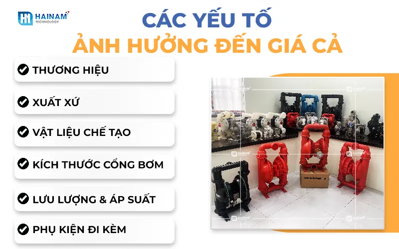 các yếu tố ảnh hưởng đến giá cả máy bơm màng