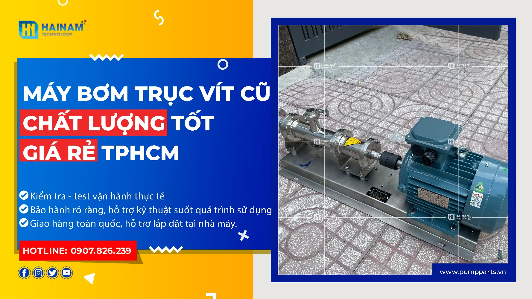 máy bơm trục vít cũ chất lượng tốt và giá rẻ tphcm