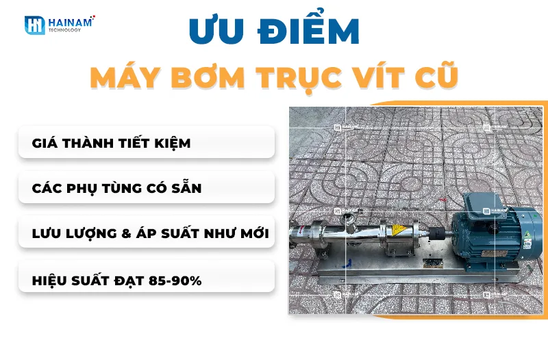ưu điểm khi mua máy bơm trục vít cũ