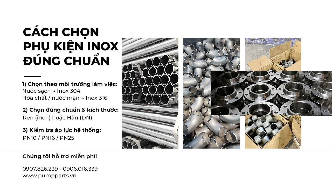 cách chọn phụ kiện inox công nghiệp