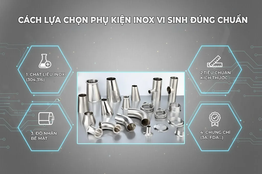 cách lựa chọn phụ kiện inox vi sinh