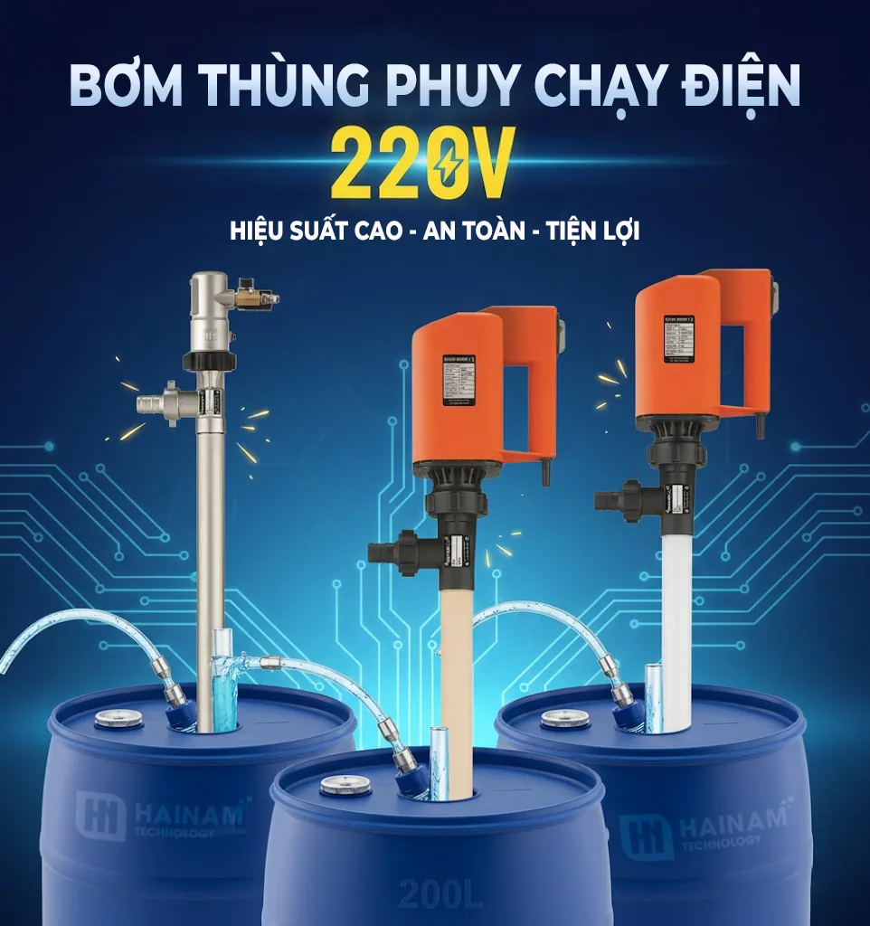máy bơm thùng phuy chạy điện